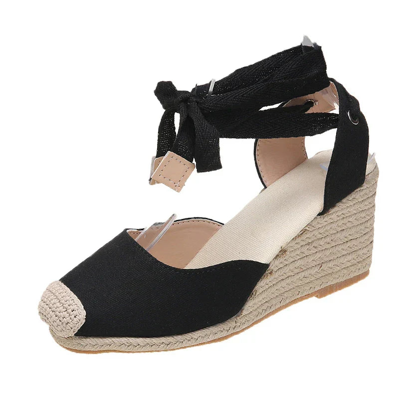 Vrouwensandalen Espadrille met enkelband Comfortabel Zomer