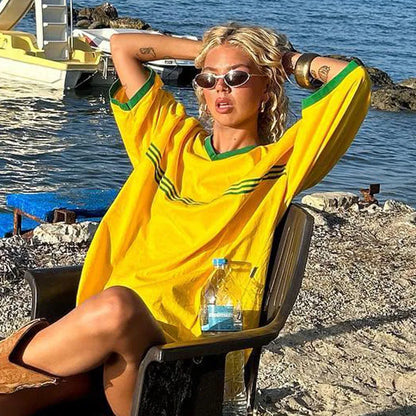 Dames T-Shirt Oversized Sportief Retro Stijl