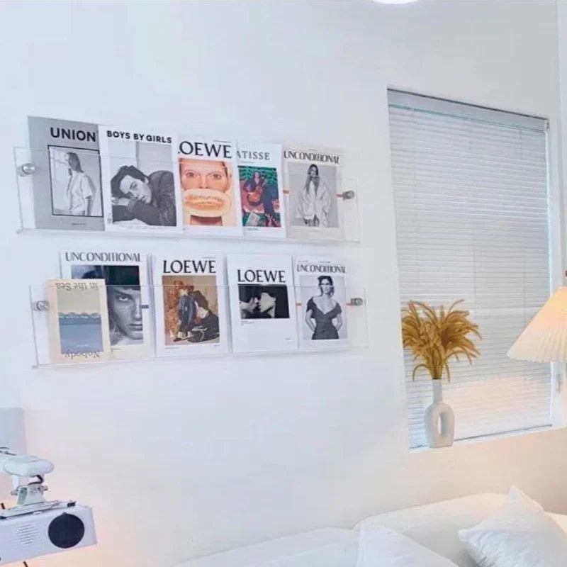 Wandplank PVC Zwevend Tijdschriftenrek 40cm 50cm 80cm Boeken Woonkamer Modern