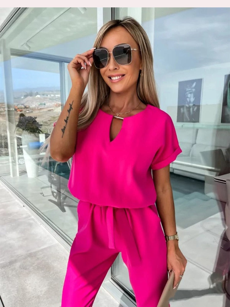 Zomer Jumpsuit Wijde Pijpen Vrouwelijk Model