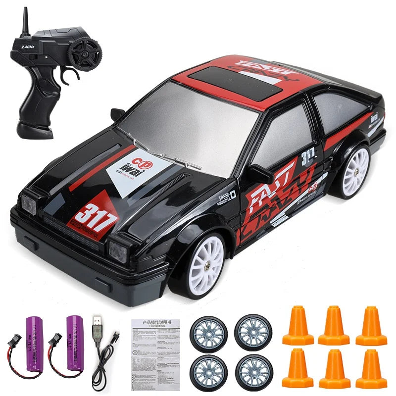 Minidrifter speelgoedauto RC-auto drift racer 2.4GHz afstandsbediening snelheid indoor outdoor kids jongens meisjes cadeau radiobestuurbare auto elektrisch voertuig