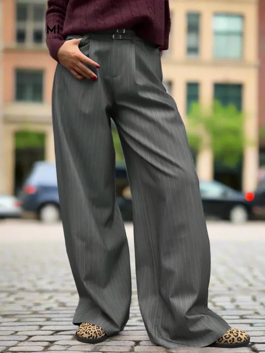 Dames Oversized Broek Khaki Met Print