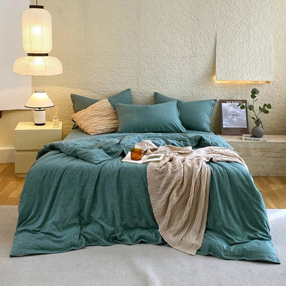 Sansoti | Turquoise Dekbedovertrek van Percale Katoen | Fris, Ademend & Luxe