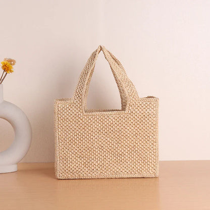 Handgemaakte Raffia Strandtas voor Dames Zomer
