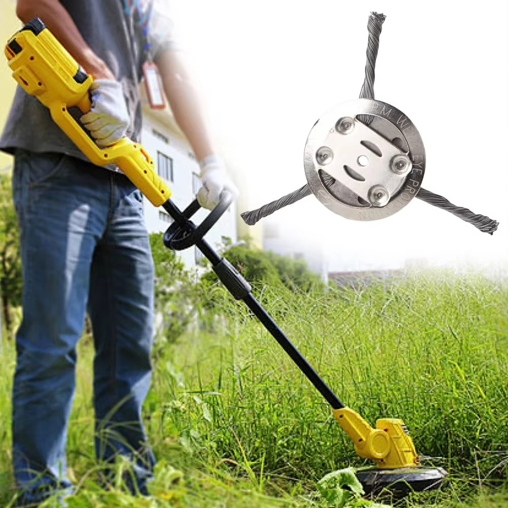 Stalen Onkruidborstel voor Trimmer Universeel | Krachtige Tuinborstel voor Hardhout Stenen | Professionele Trimmerattachement voor Gras Mos Onkraut | Duurzame Onkruidverwijderaar voor Freesmachine
