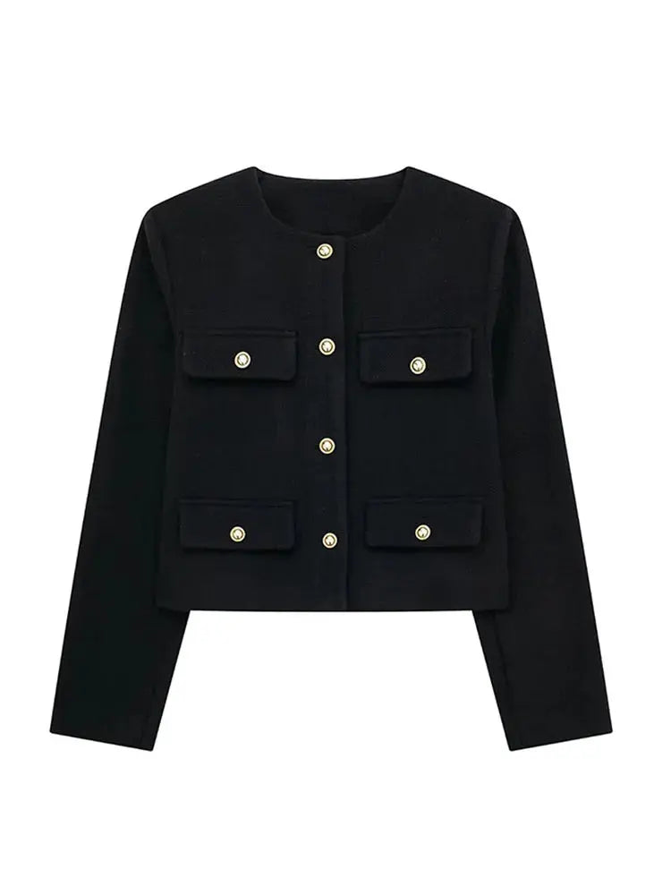 Dames Blazer Tweed Jas Klassiek Design