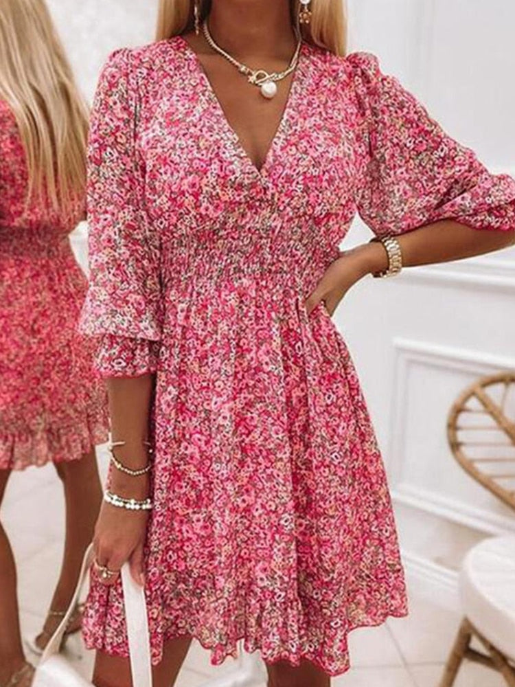 Zonnebloem Zomerjurk Bloemenprint Vrouwen