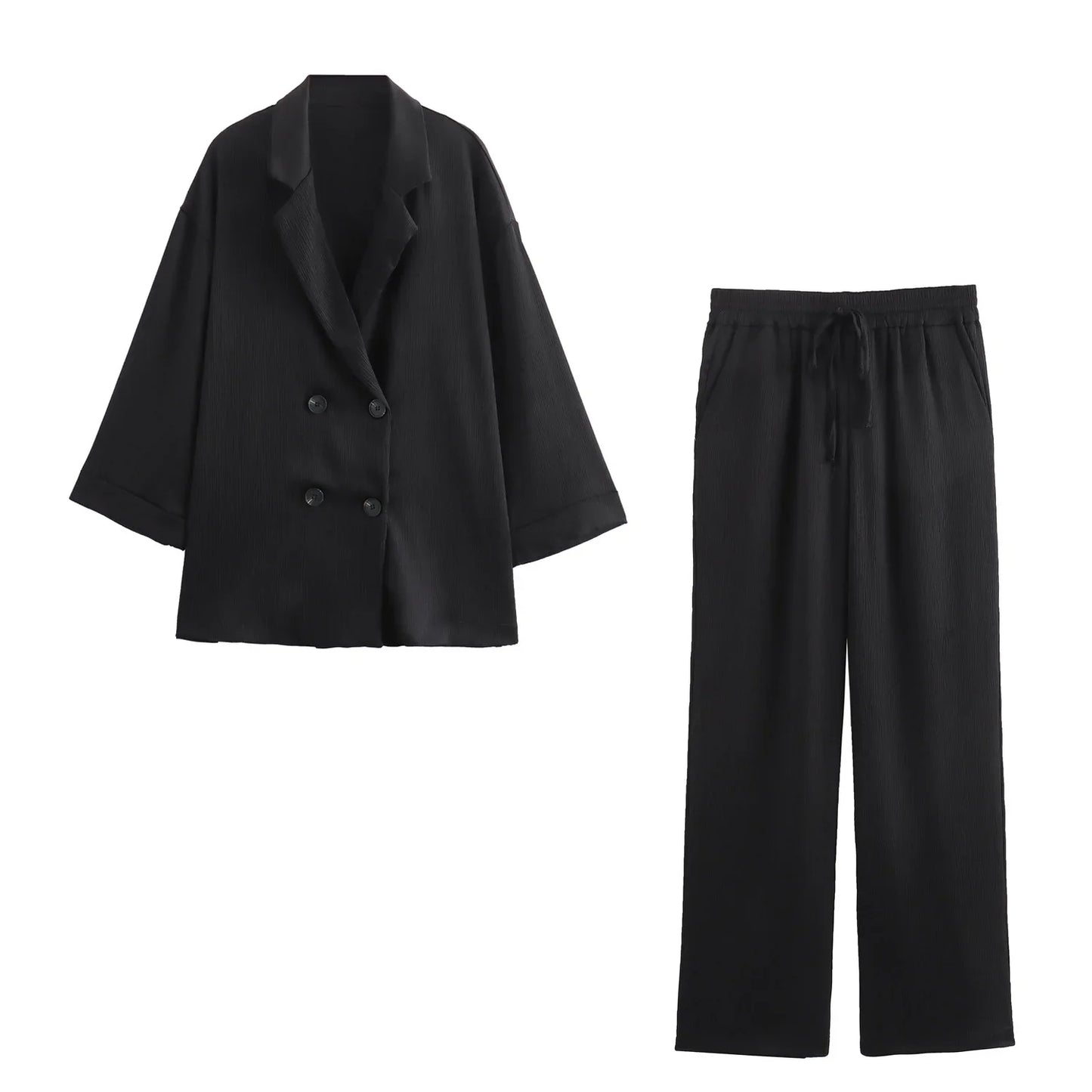 Blazer Doppio Petto Set: Elegante Casual Heren Pak