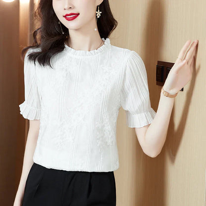 Vrouwelijke Chiffon Blouse Elegant Lente Zomer
