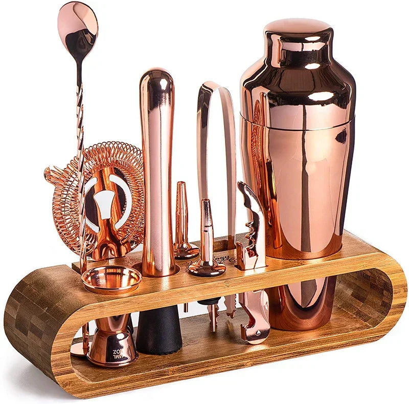 Cocktailset van roestvrij staal met luxe afwerking voor thuisbar en mixology