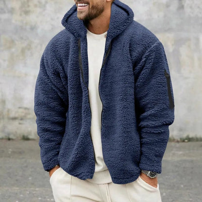Heren Fleece Jas Warm Gevoerd met Capuchon Zacht