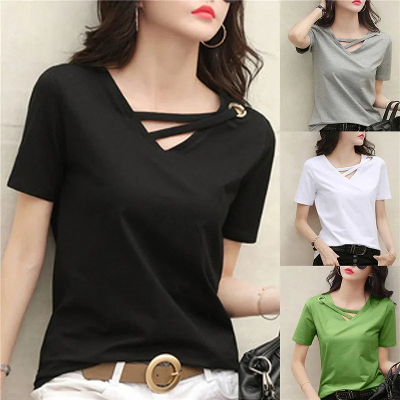 Luxe V-Hals T-Shirt Casual Mannen Kleding - StudioMarella