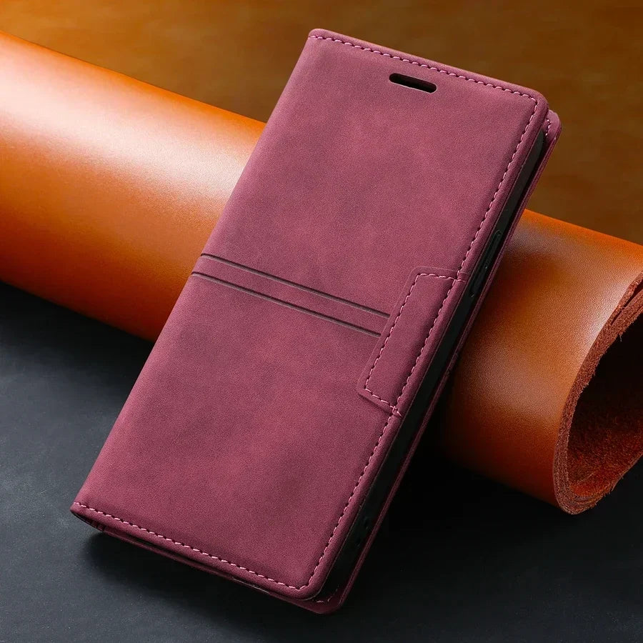 Leren Wallet-Hoesje voor Google Pixel met Magnetische Sluiting en Kaarthouder
