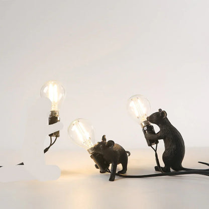Decoratieve Muizenlamp Hars LED Verlichting Zittend of Liggend Wit Goud Zwart Tafel- en Nachtkastlamp voor Woonkamer Slaapkamer Kinderkamer