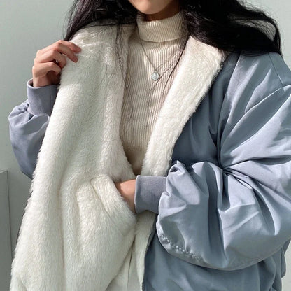 Dames Winterjas Oversized Zwart met Capuchon