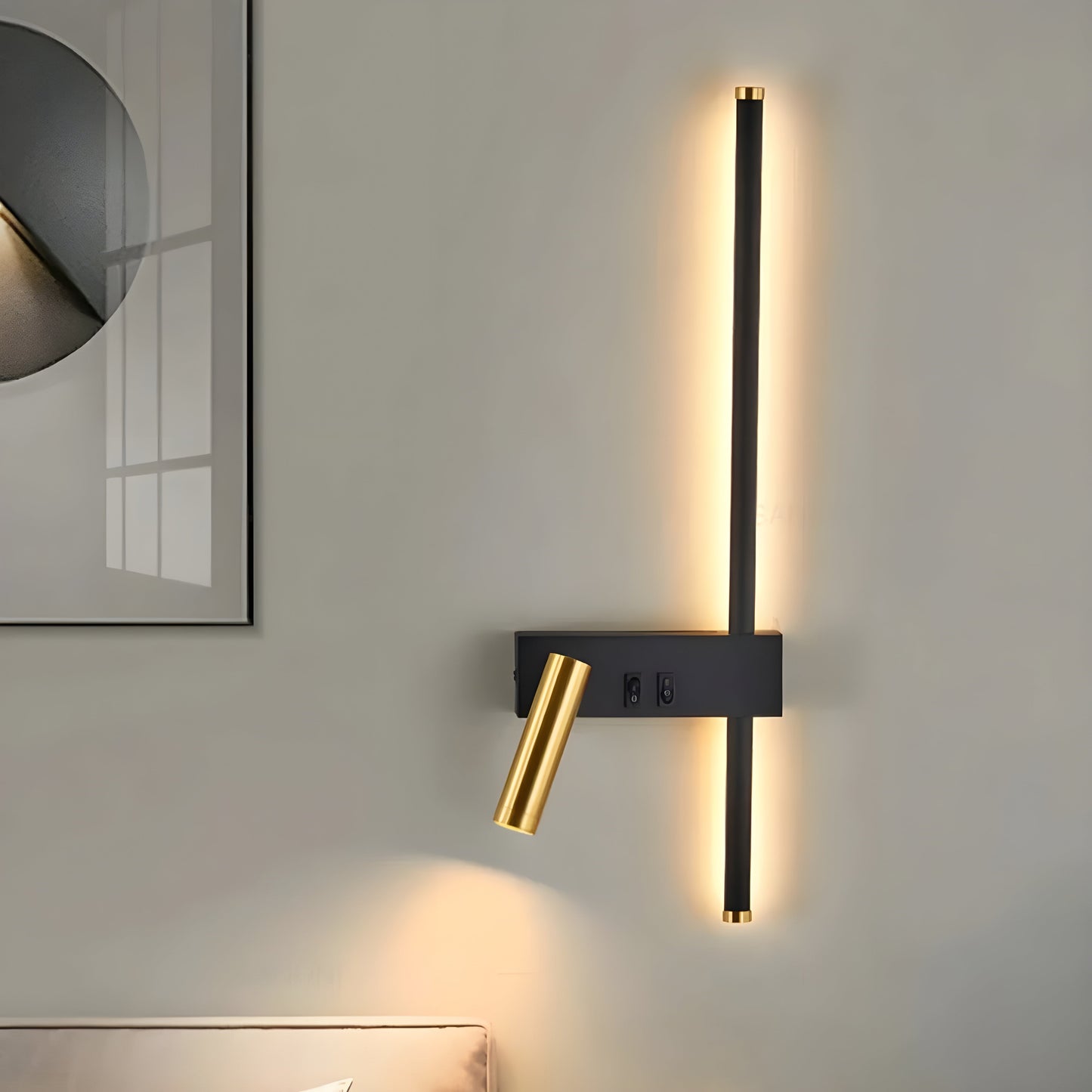 Wandlamp LED Zwart Goud Met Schakelaar Up Down Light