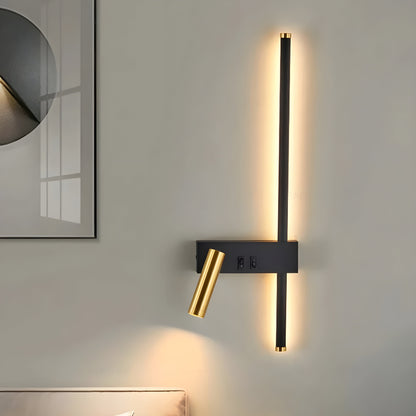 Wandlamp LED Zwart Goud Met Schakelaar Up Down Light
