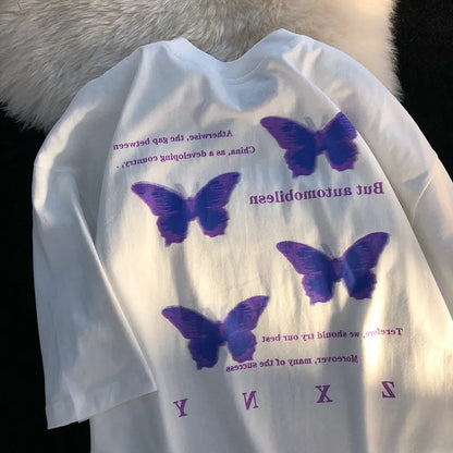 Vrouwelijk T-Shirt Butterfly Print Mooi Moda