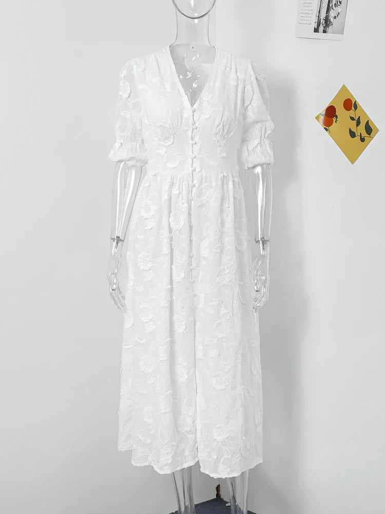 Elegante Jurk met Kant en Uitholling