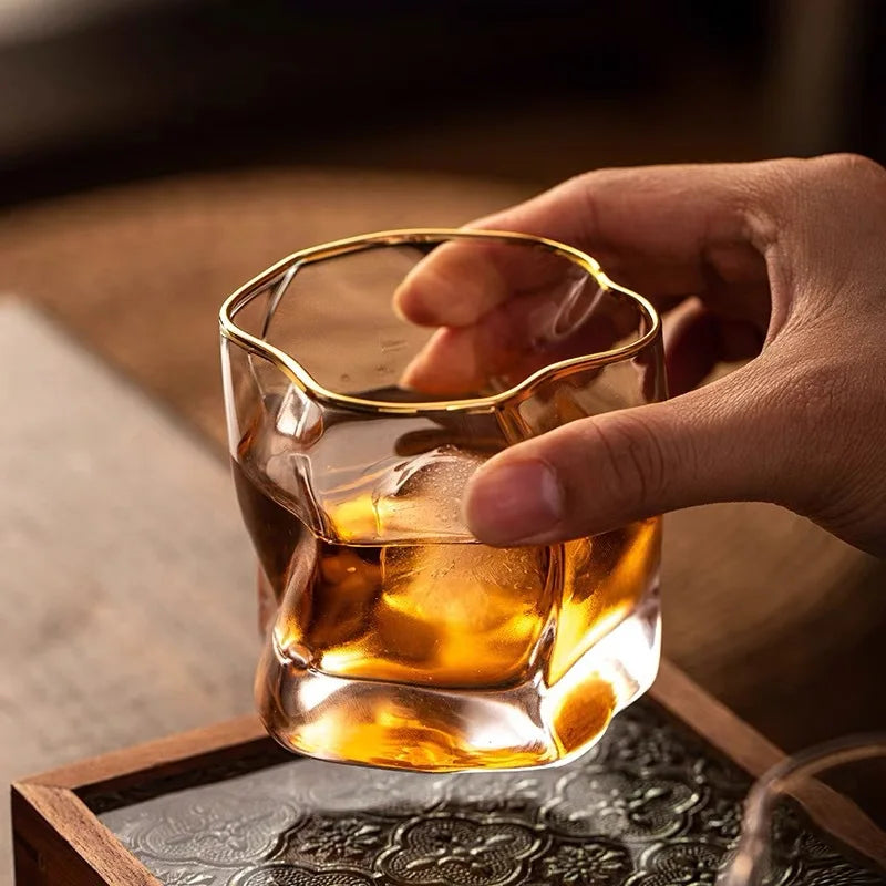 Luxe Whisky Glazen Set 2 Stuks - Getextureerd Glas 300ml - Elegante Tumbler voor Whiskey Liefhebbers - Premium Drinkglazen voor Thuis en Bar