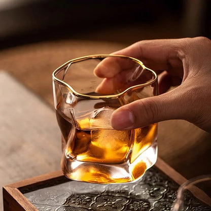 Luxe Whisky Glazen Set 2 Stuks - Getextureerd Glas 300ml - Elegante Tumbler voor Whiskey Liefhebbers - Premium Drinkglazen voor Thuis en Bar