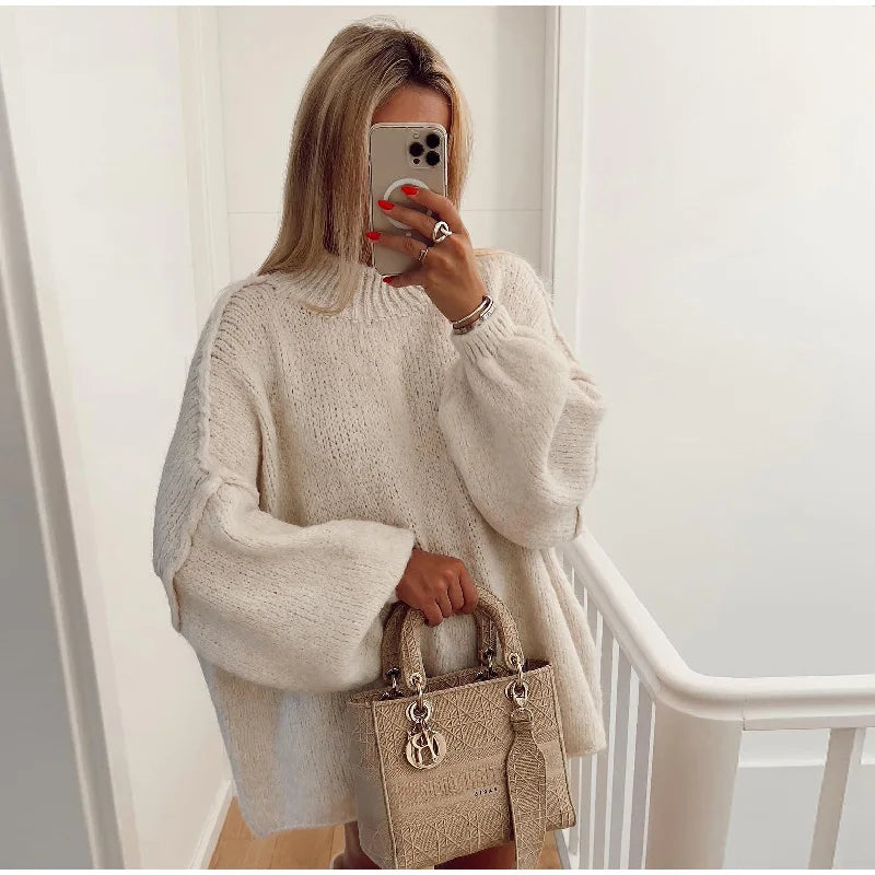 Gebreide Trui Dames Oversized Zacht Warme Wintertrui