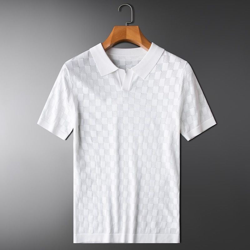 Gebreide Polo Shirt Heren Klassiek Comfortabel