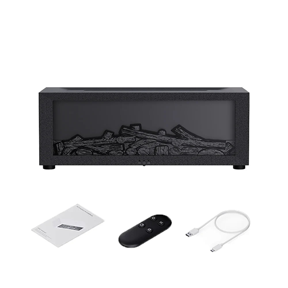 Open Haard Luchtbevochtiger Vlam 150ml 7 Kleuren Aroma Diffuser Afstandsbediening Slaapkamer Woonkamer Geurverspreider Timer