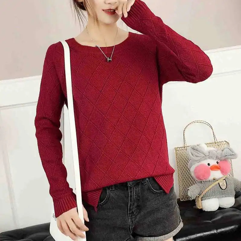 Damestrui Ronde Hals Gebreid Casual Stijl