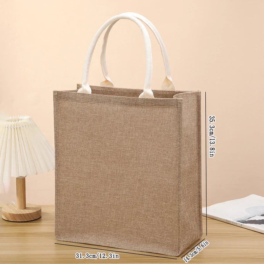 Jute Tote Tas Handgeschilderd Uniek Design