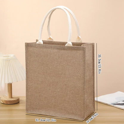 Jute Tote Tas Handgeschilderd Uniek Design