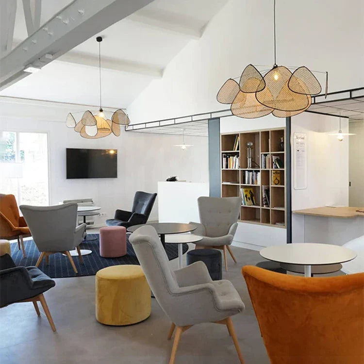 Hanglamp Rotan Handgeweven Zwart Naturel E27 Woonkamer Eetkamer Boho Scandinavisch