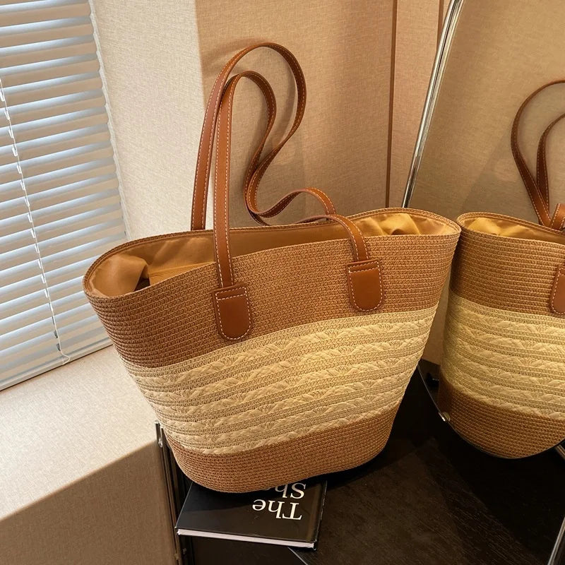 Strandtas Grote Rieten Beachbag voor Dame