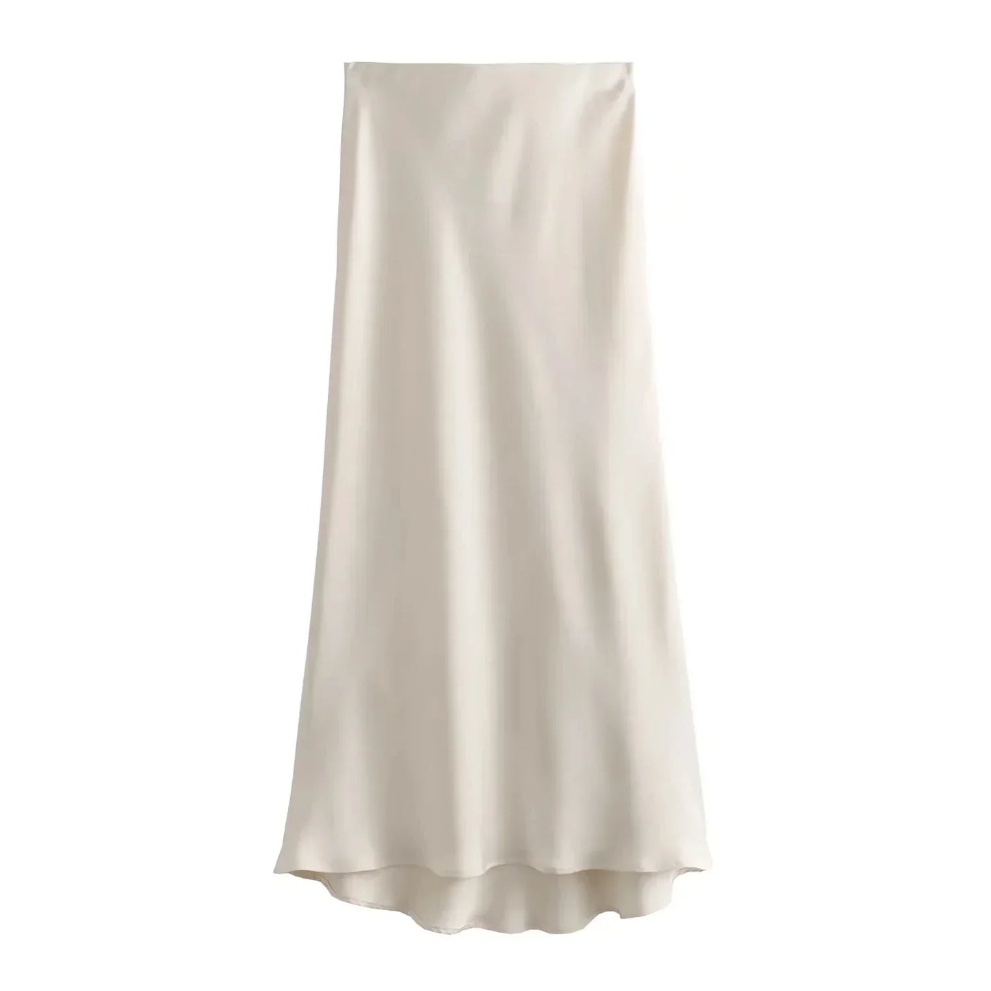 Maxi Rok van Satijn met Glans Comfy en Luchtig