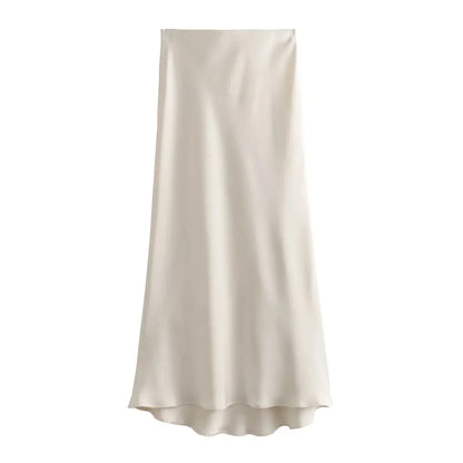 Maxi Rok van Satijn met Glans Comfy en Luchtig