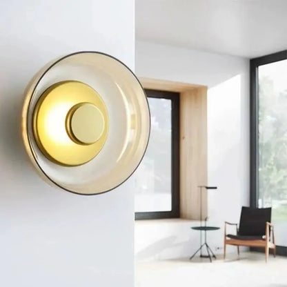 Moderne Glazen LED Wandlamp – Stijlvolle Wandverlichting in Smoke Gray of Champagne Gold – Ideaal voor Slaapkamer, Woonkamer & Hal