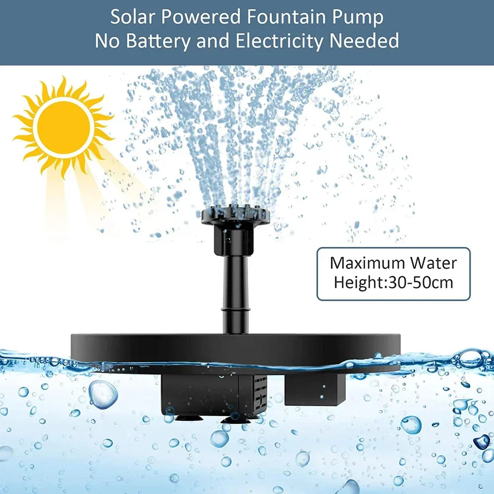 Zonne-energie Tuinfontein met Drijvend Design – Milieuvriendelijke Waterornament voor Vijver en Tuindecoratie
