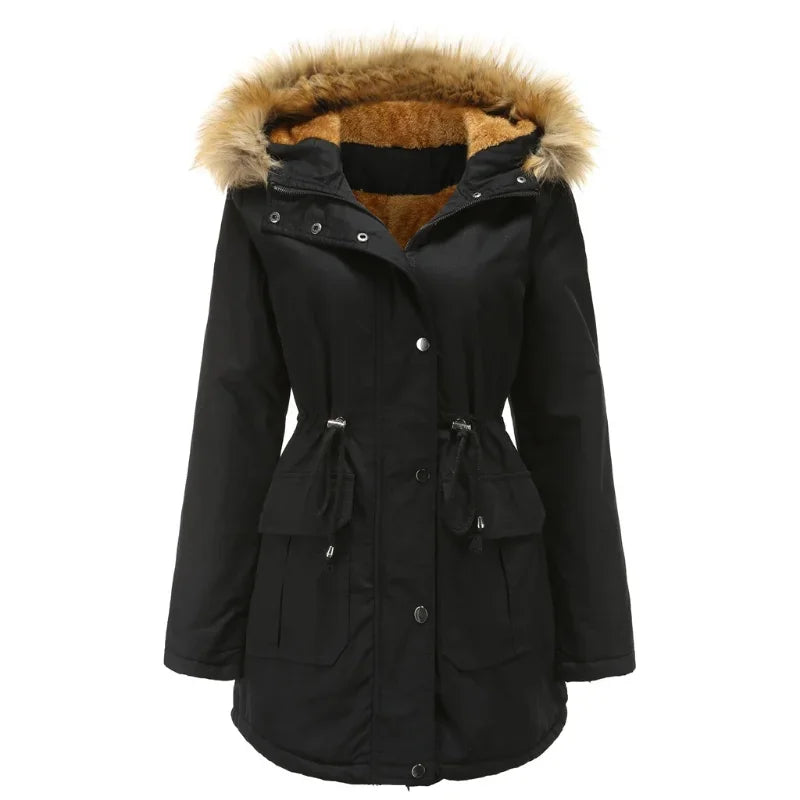 Waterdichte Parka Lange Warmte Kunstbont Jas