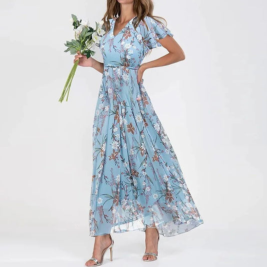 Vrouwelijke Zomerjurk Bloemenprint Lange Jurk voor Vrouw - StudioMarella