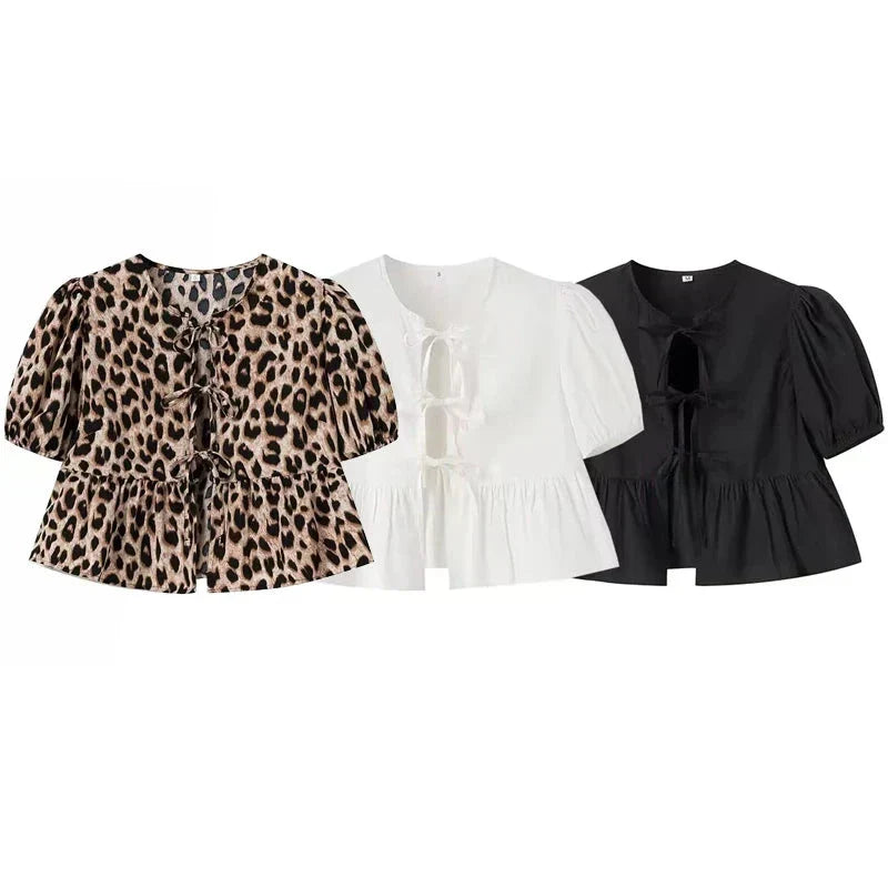 Crop Top Luipaardprint of Effen Korte Dame Top