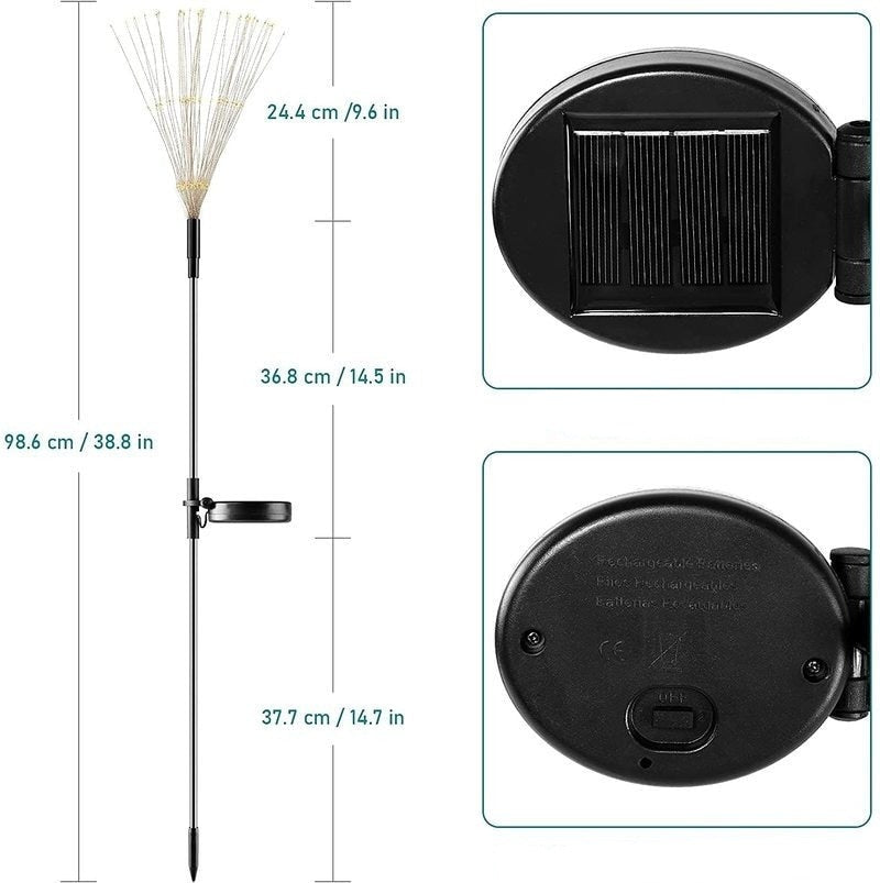Zonnevuurwerk Tuinlamp 120 LED | Waterdicht IP65 | 8 Verlichtingsmodi