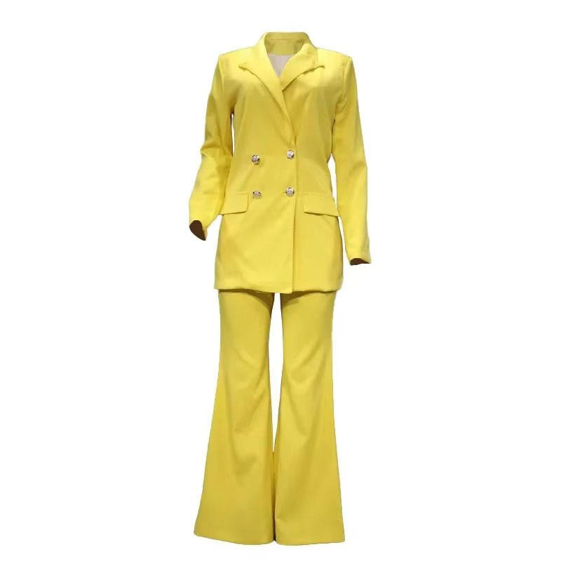 Dames Blazer Broek Set Tweedelig Klassiek Design