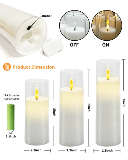 Vlamloze LED Kaarsenset 9 Stuks Acryl Flikkerlicht Sfeerverlichting Decoratie Timer Afstandsbediening