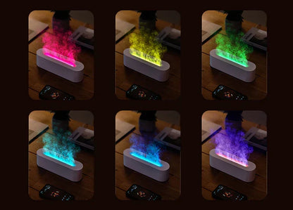 Aromatherapie Diffuser met Vlameffect - Luchtbevochtiger met Kalmerend Lichtspel - 150ml Geurverspreider voor Ontspanning en Sfeer