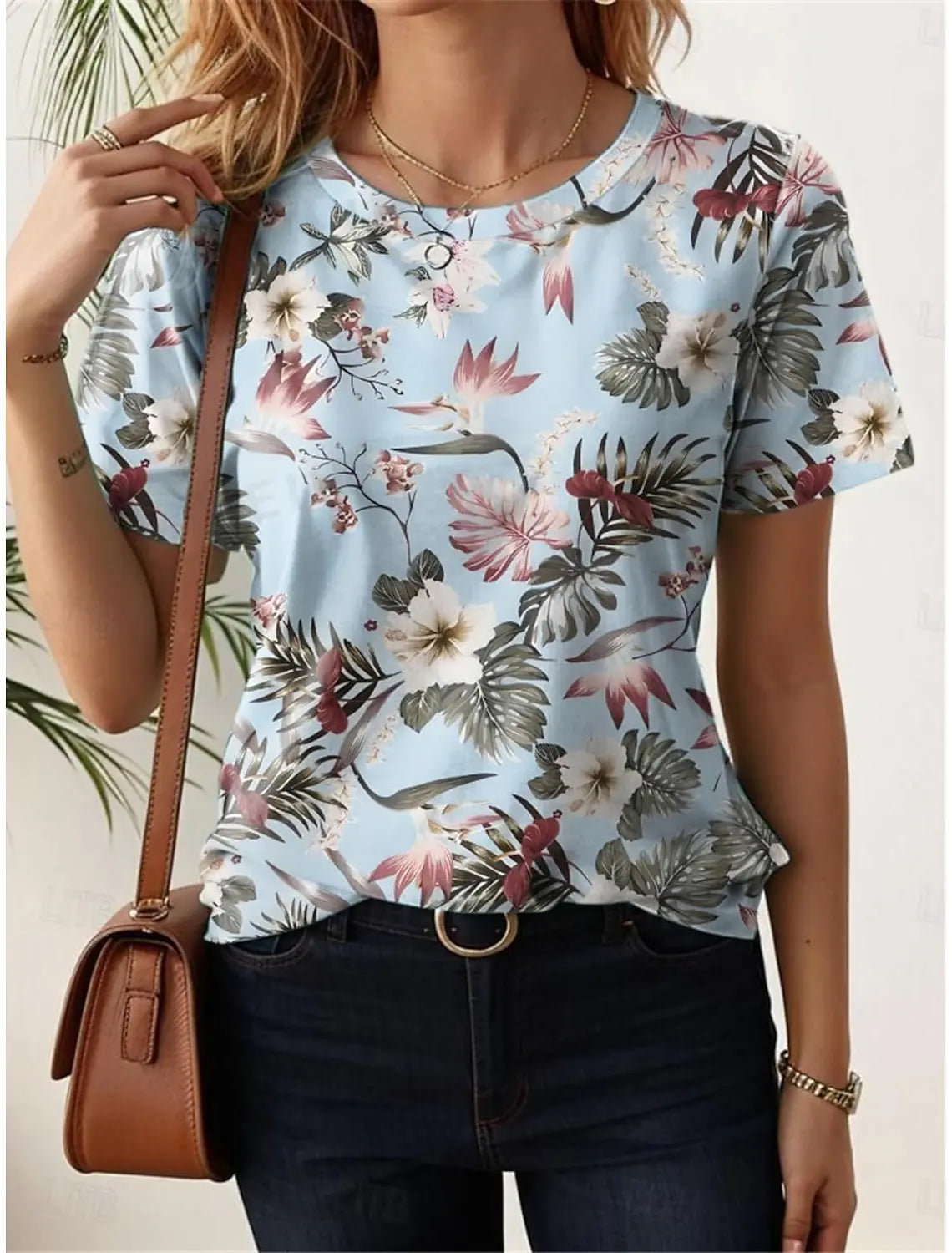 Bloemen T-Shirt Zomerse Florale Vrouwelijke Stijl