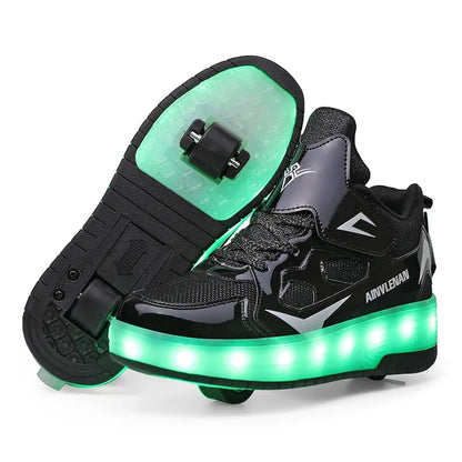 LED Wieltjeschoenen Kinderen Synthetisch Roze met Verlichting Rolschoenen Sneakers met Wielen voor Buitenspelen
