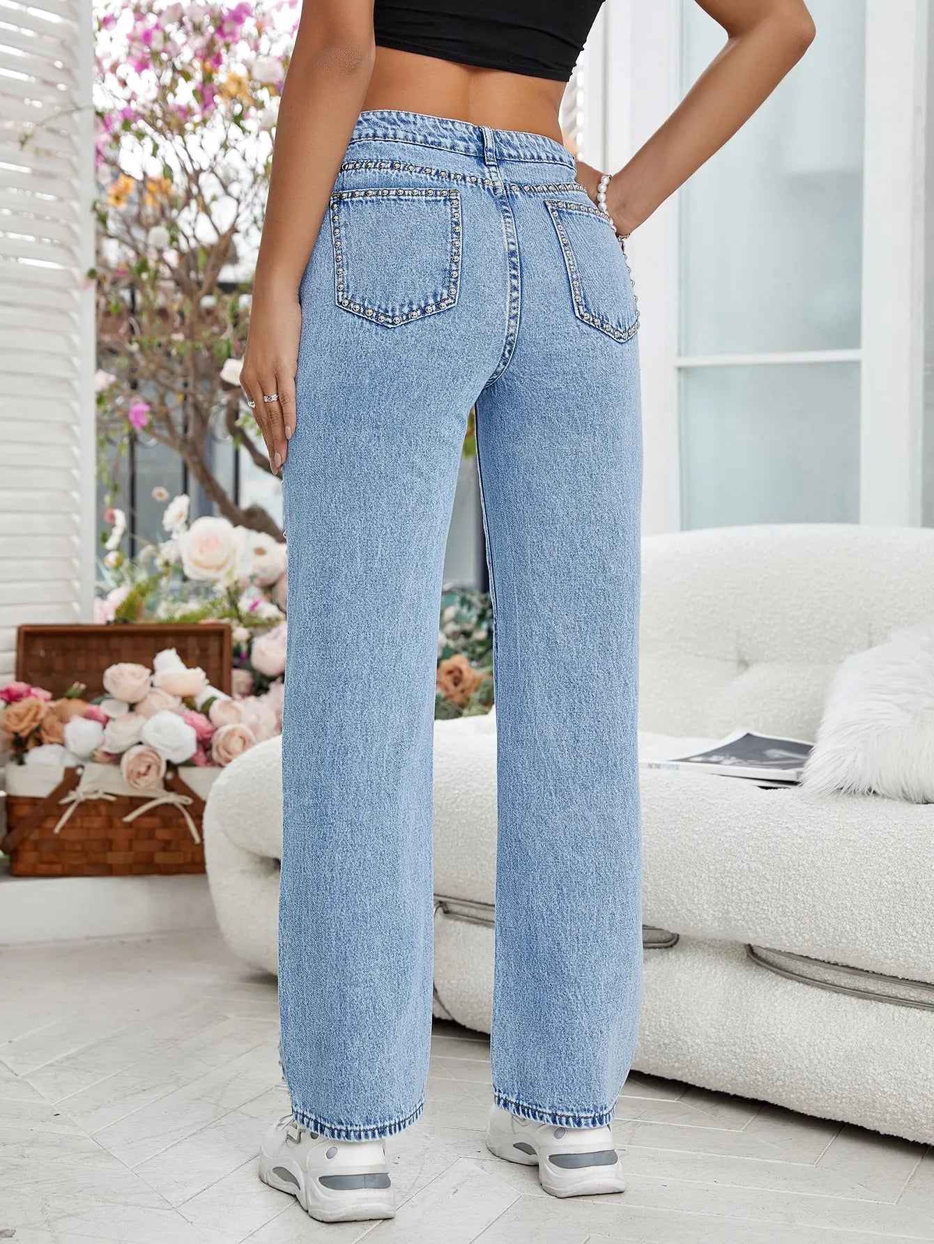 Rechte Jeans met Zijnaad Straight Fit