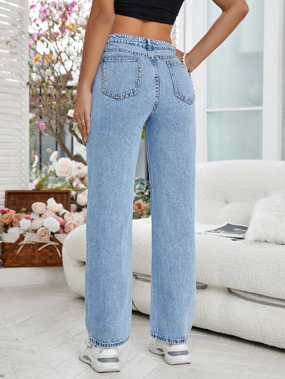 Rechte Jeans met Zijnaad Straight Fit