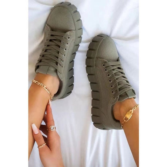 Sneakers Comfortabel Met Dikke Zool Stijlvol Canvas - StudioMarella