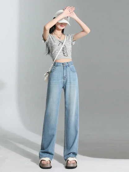 Hoge Taille Plus Size Jeans van Luxe Denim Stof